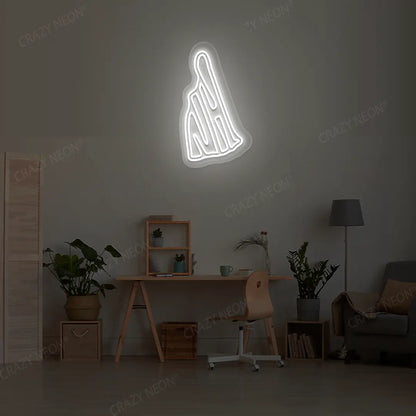 NEW HAMPSHIRE Map Neon Sign lighting up in white color in a room