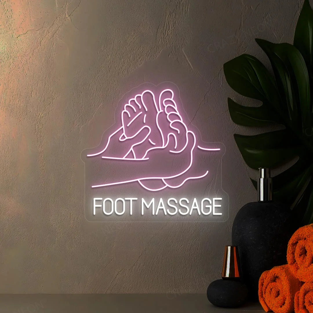 Foot Massage Spa Neon Sign | Pink