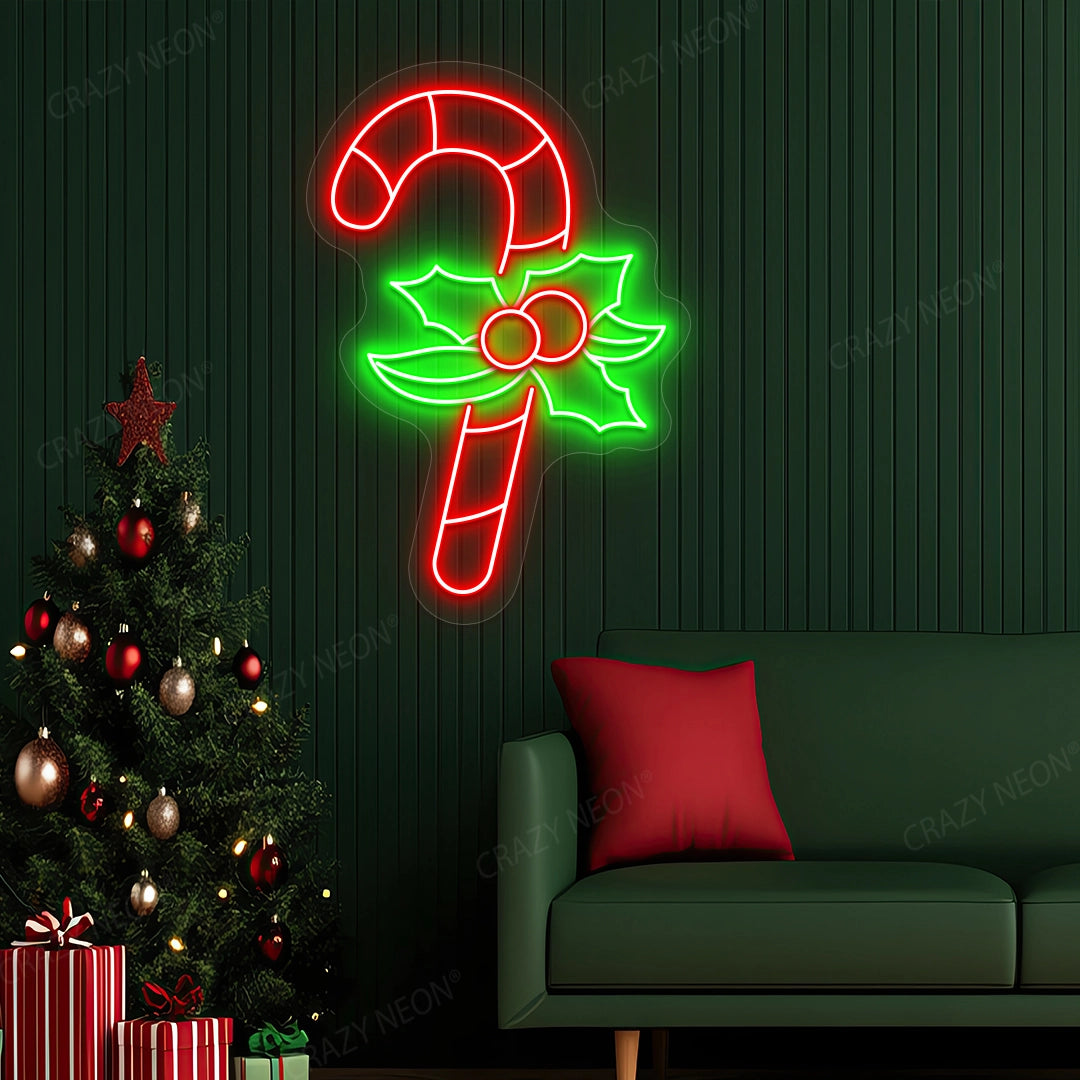 Candy Cane Neon Sign