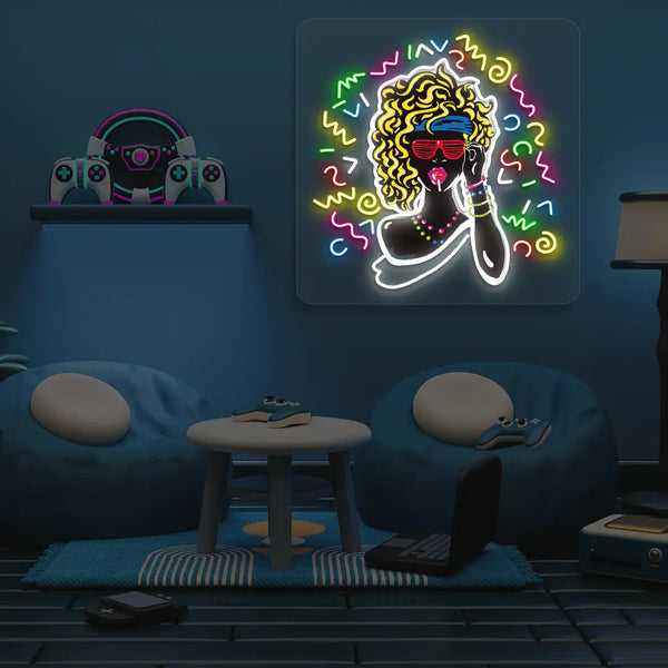 Funky Pop Diva Neon Artwork Sign