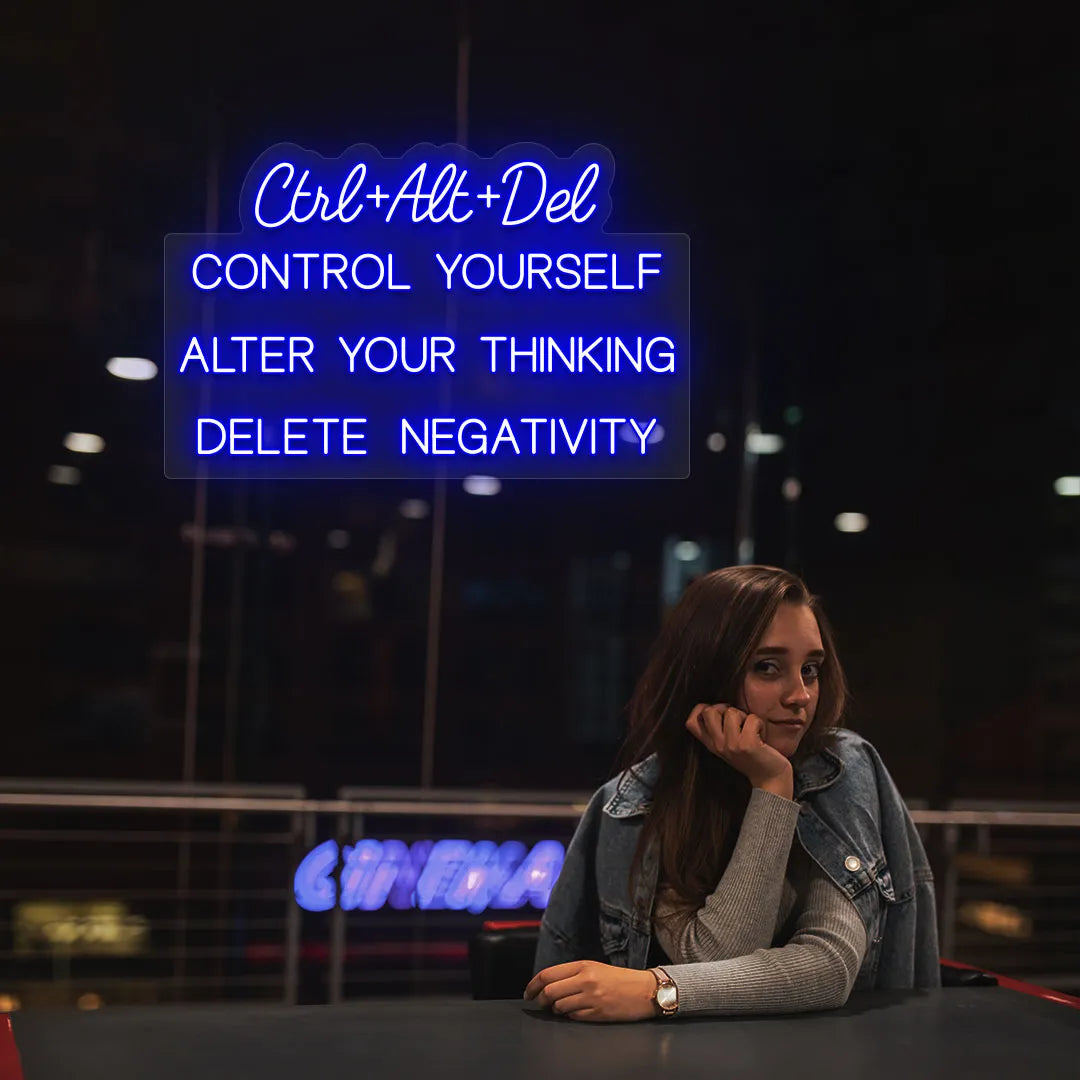 Ctrl + Alt + Dlt Quote Led Neon Sign | Blue