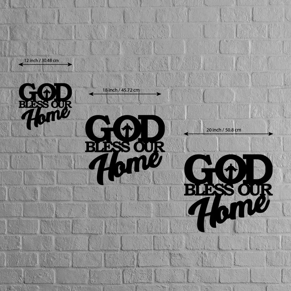 God Bless Our Home Metal Sign