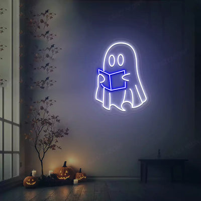 Reading Ghost Neon Sign | White