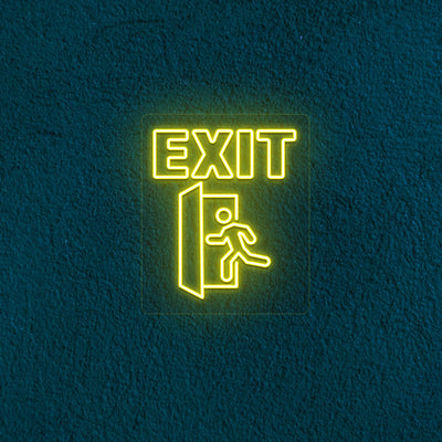 Exit Text With Door Neon Sign