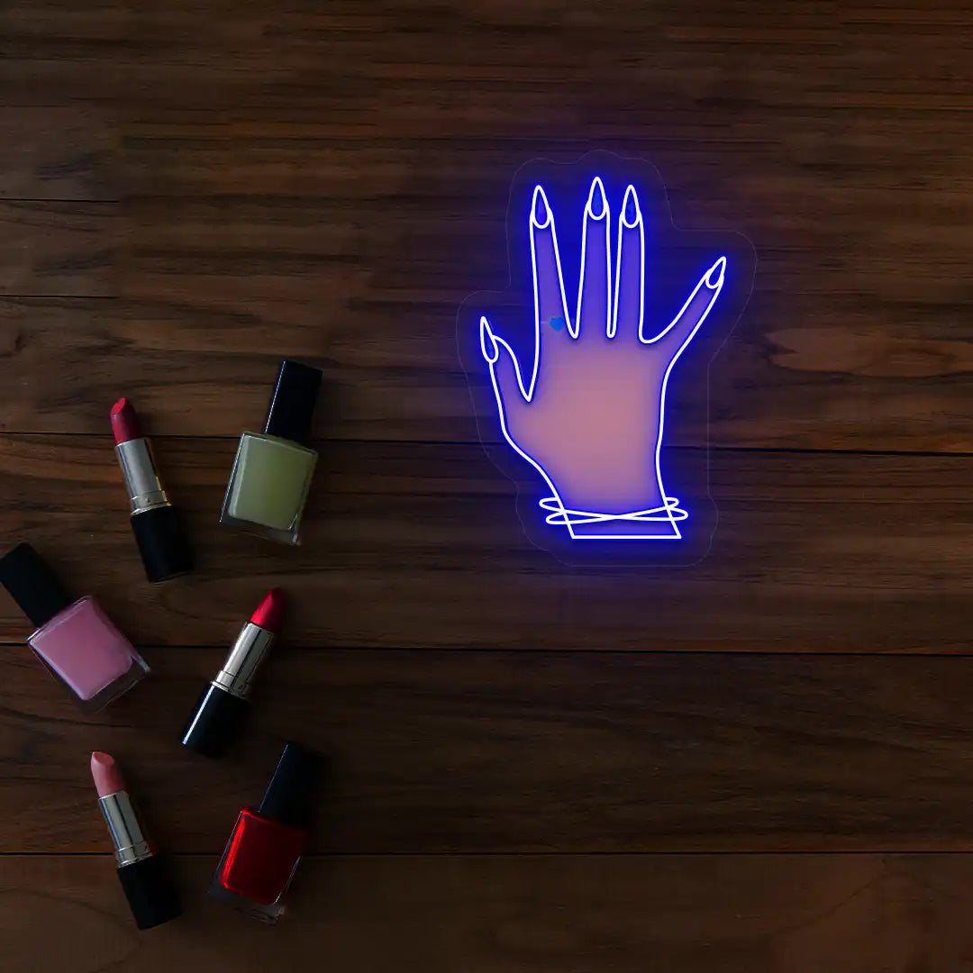 Nail Game Strong Neon Artwork in blue color