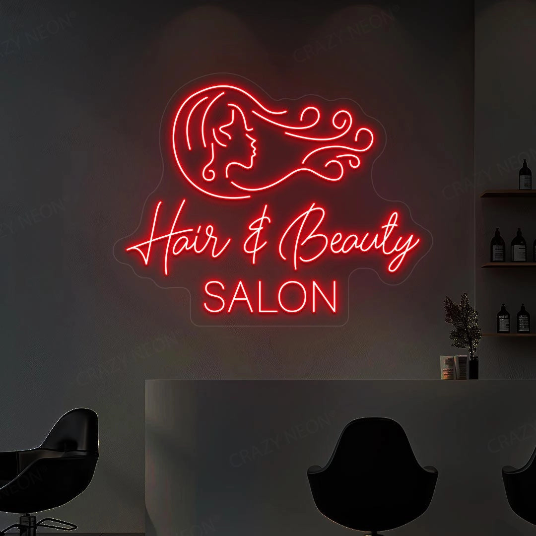 Hair & Beauty Salon Neon Sign | Red