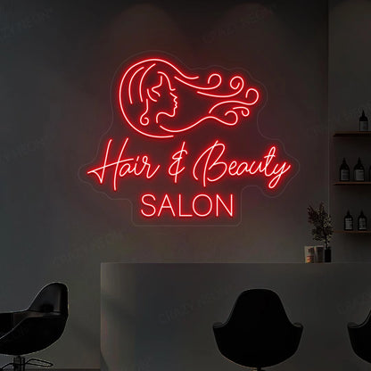 Hair & Beauty Salon Neon Sign | Red