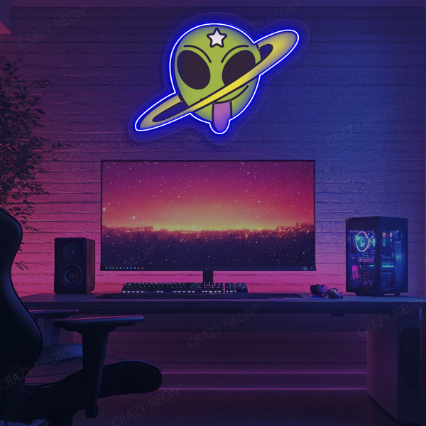 Outta This World Alien Neon Artwork Sign