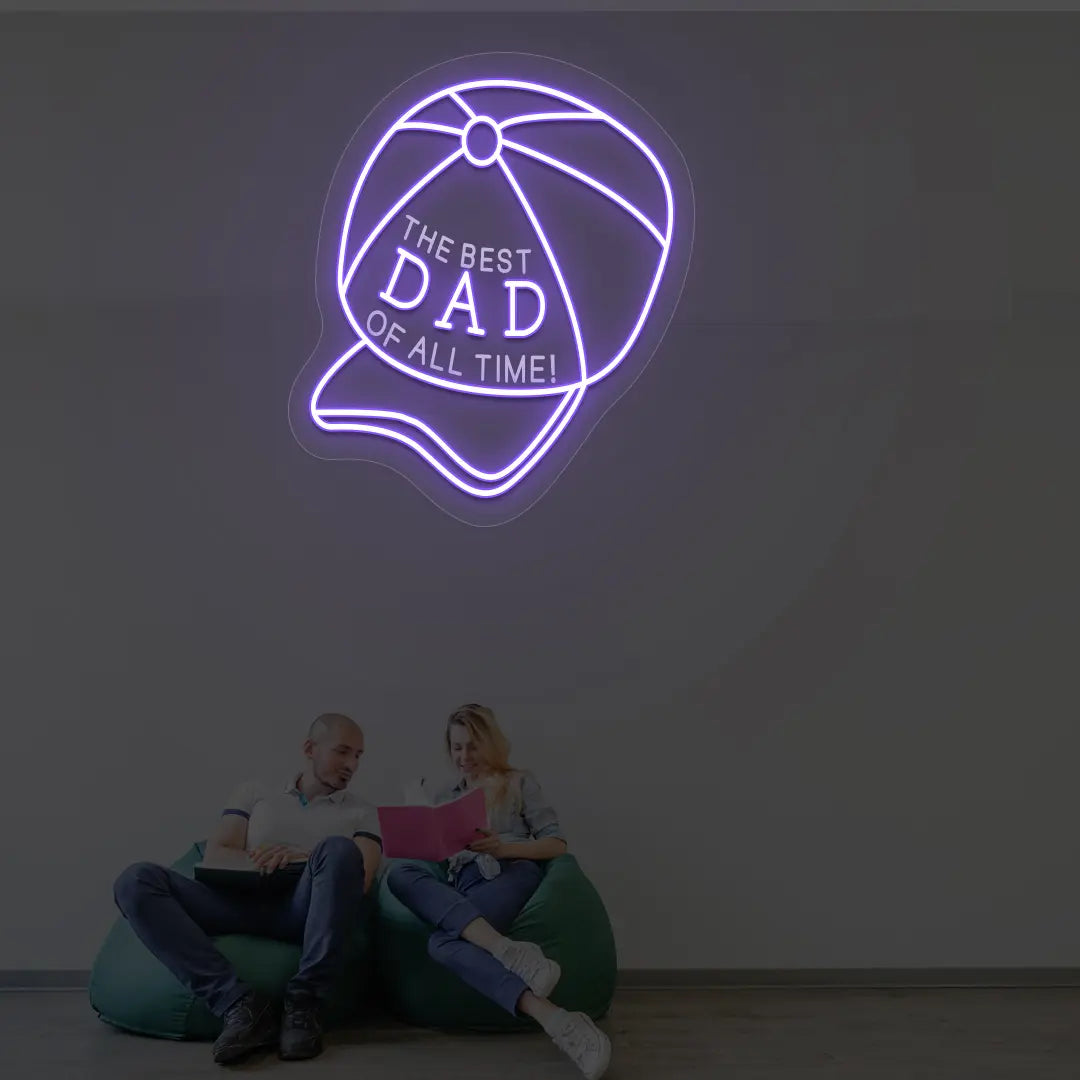 The Best Dad Neon Sign | Purple
