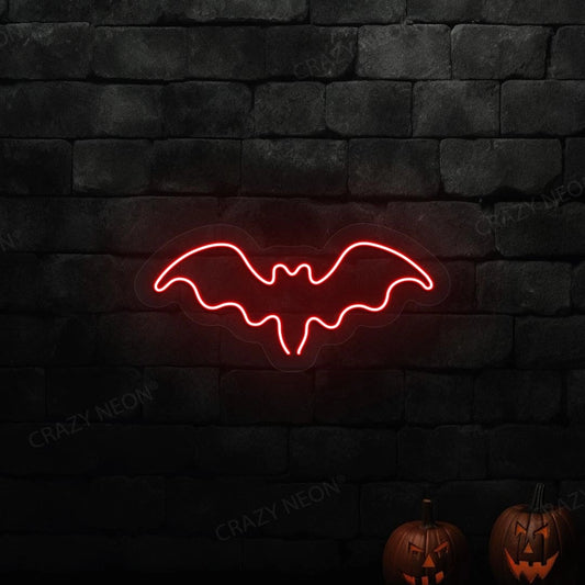 Halloween Bat Neon Sign | Red 