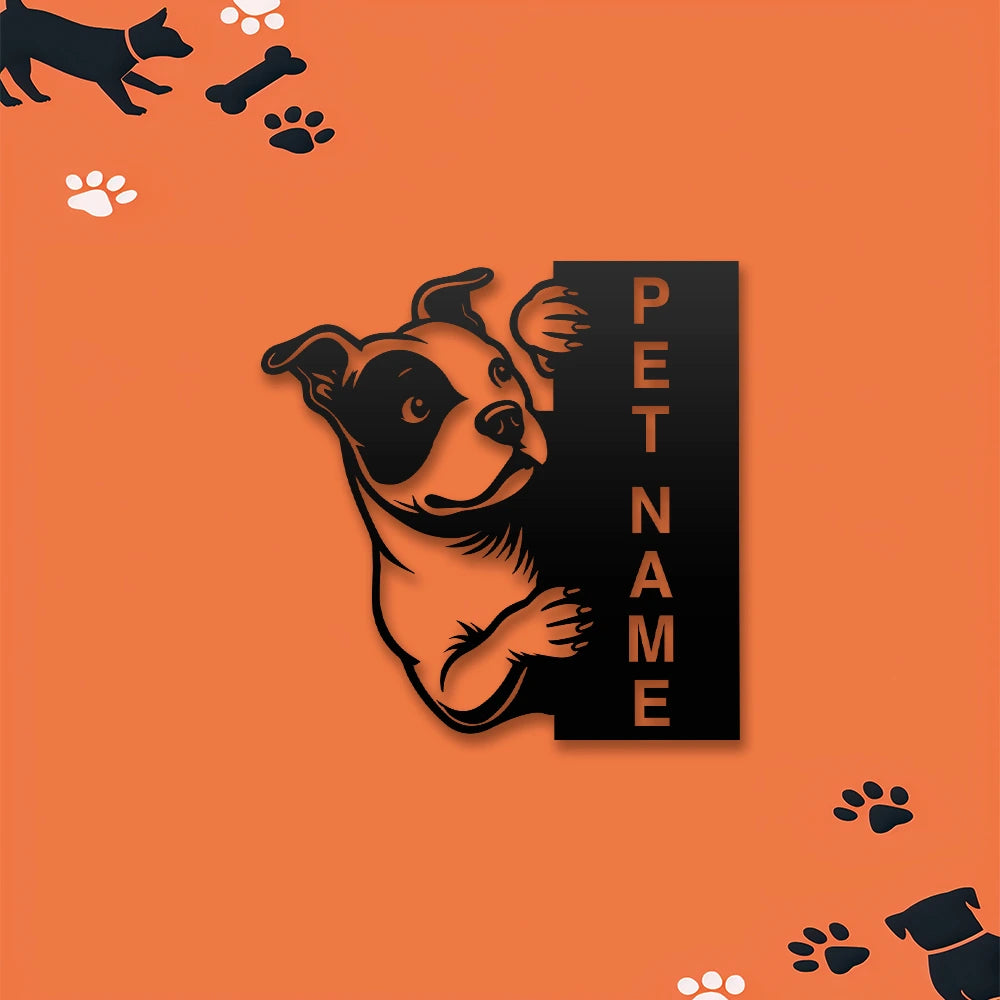 Pitbull Pet Personalized Metal Monogram in Black color