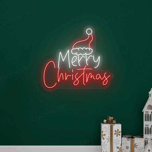 Christmas Cap Neon Sign | red