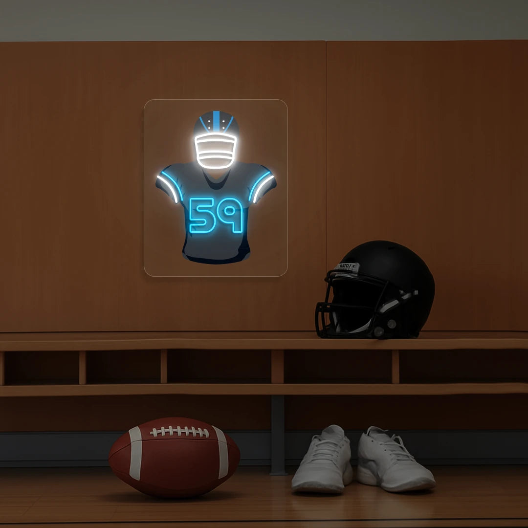 Carolina Kuechly 59 Jersey Football Neon Artwork
