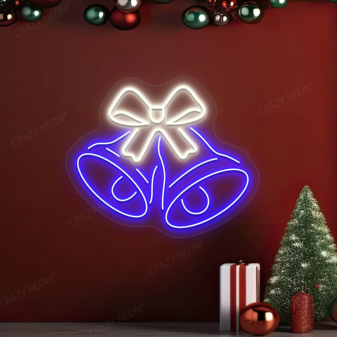 Christmas bell bow neon sign