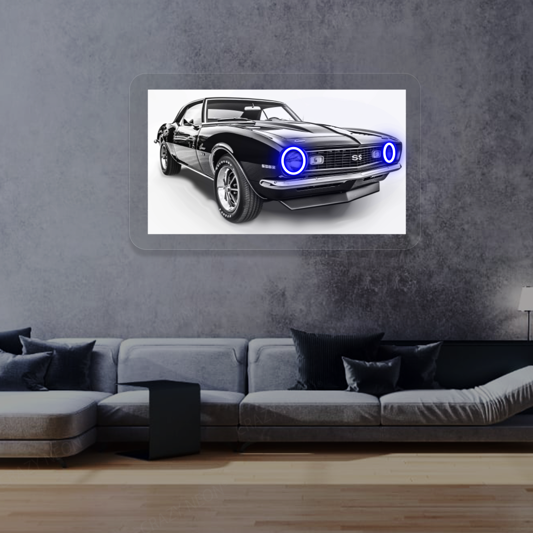 Camaro SS Neon Artwork | Blue