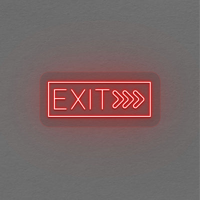 Exit With Arrow Neon Sign | Red
