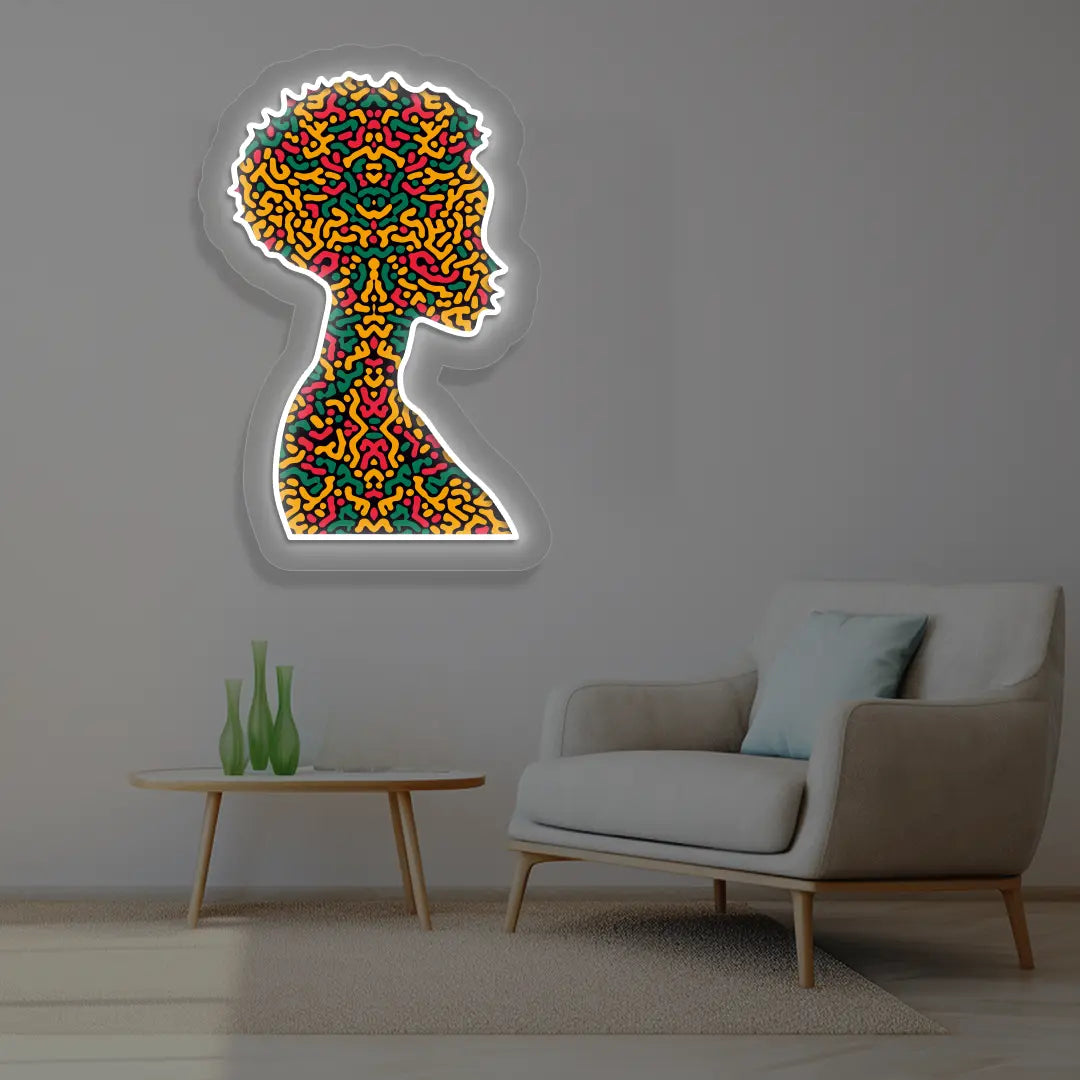 Vivid Diva Neon Artwork in White color