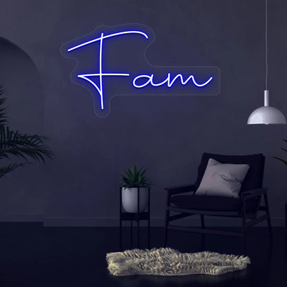 Fam Neon Sign | Blue