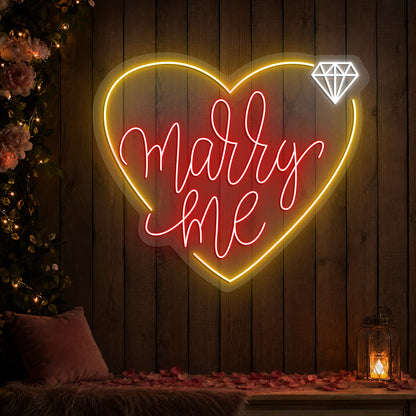 Marry Me Romantic Wedding Neon Sign in Red Color