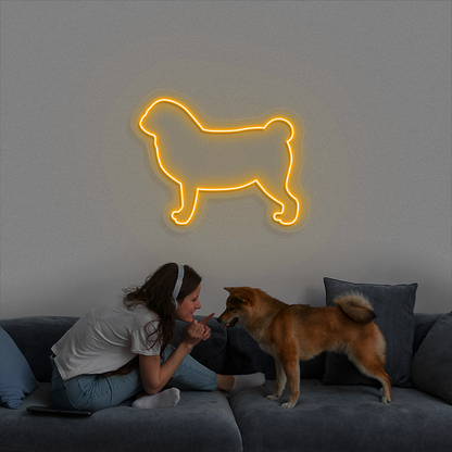 Pug Neon Sign | Orange