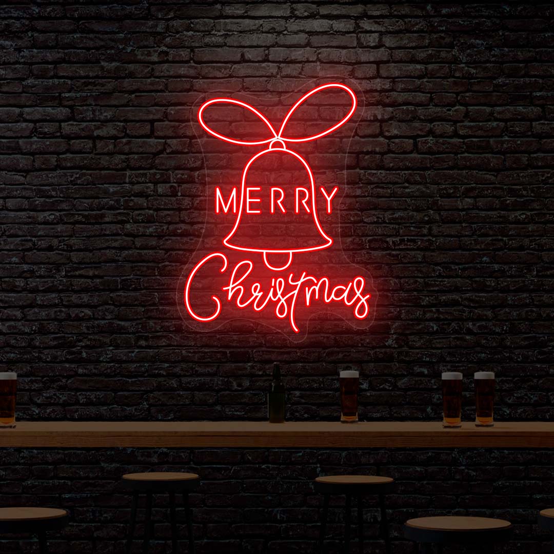Jingle Bell Merry Christmas Neon Sign