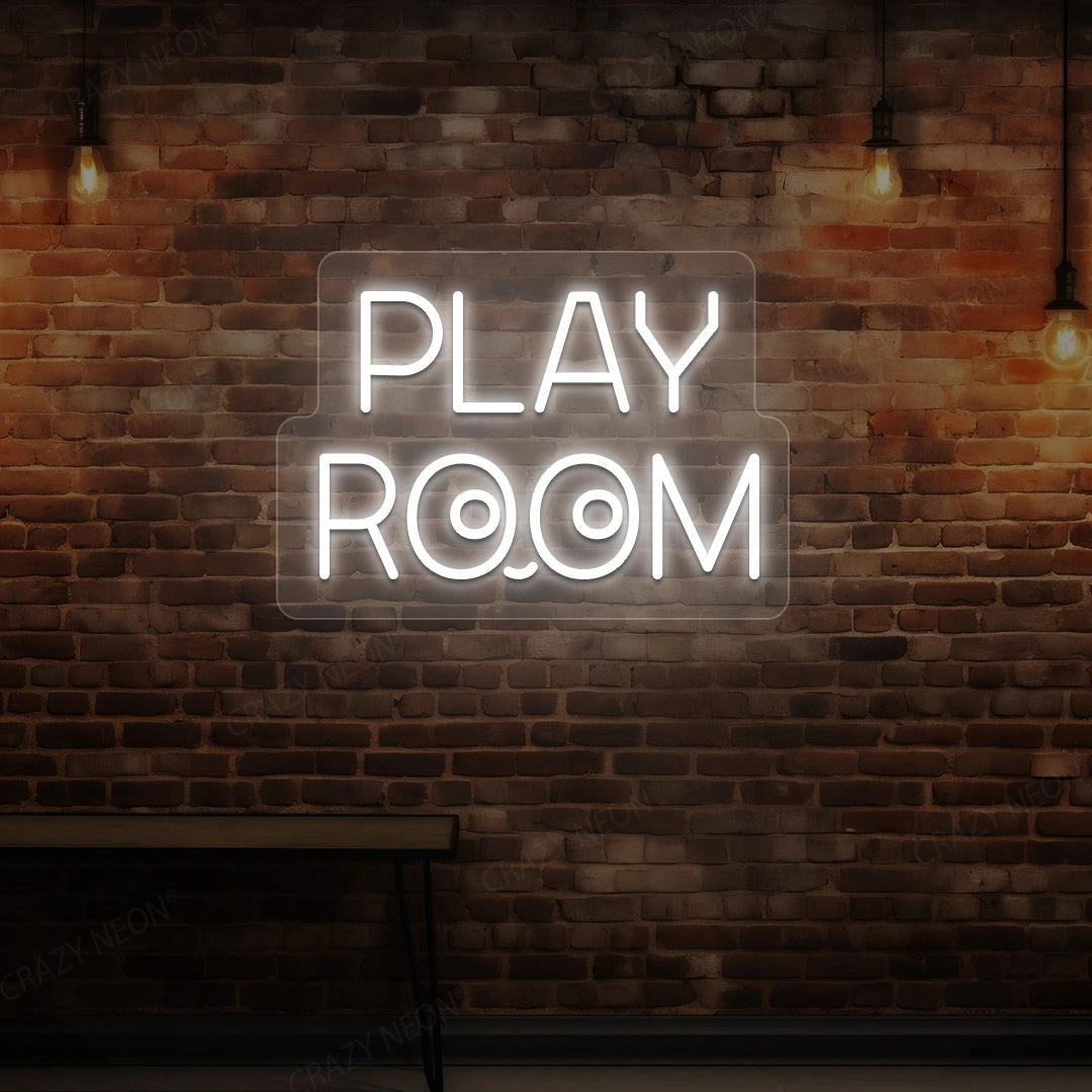 Play Room Eyes Neon Sign | White