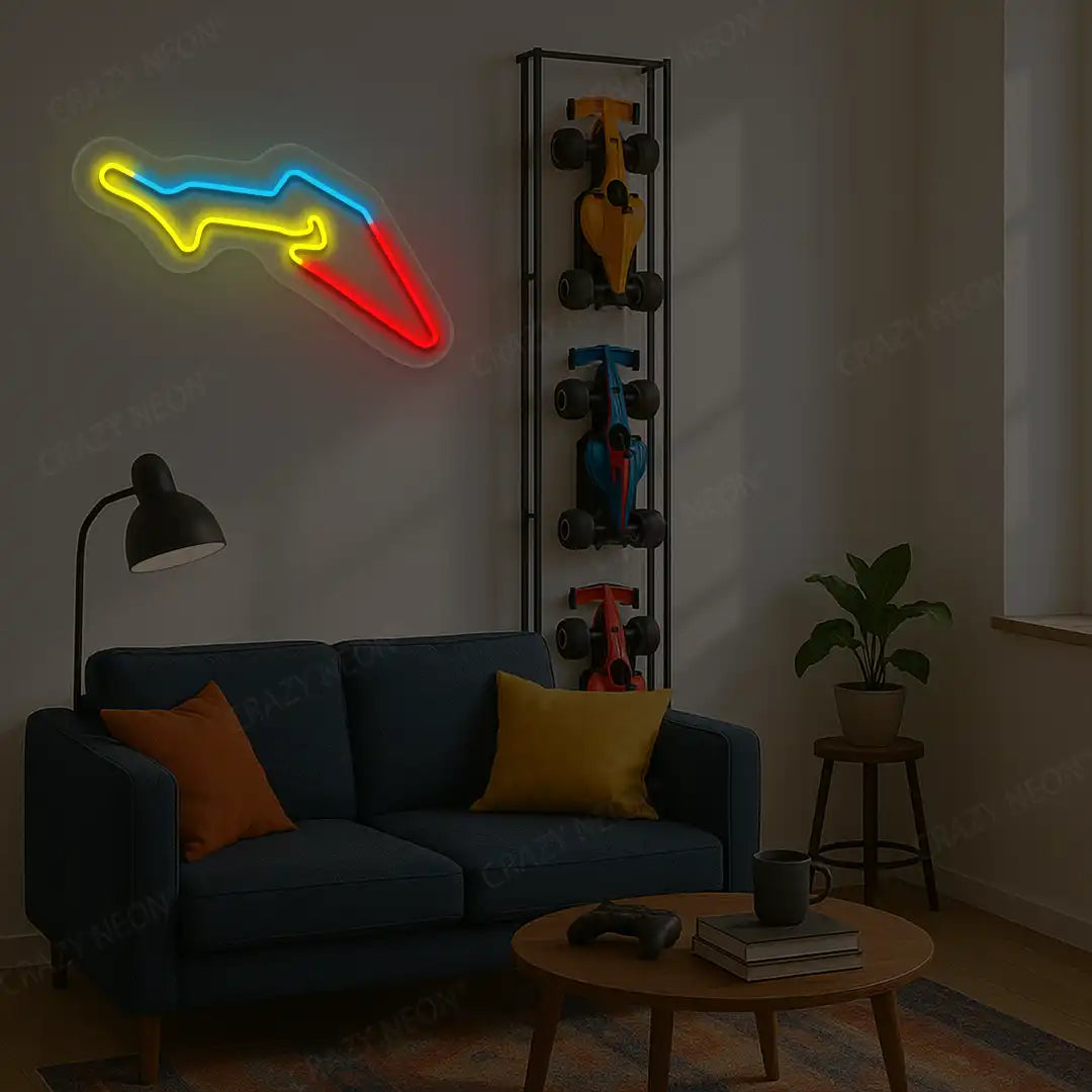 Multicolor Nurburgring Grand Prix Circuit F1 Race Track LED neon wall sign in yellow blue and red