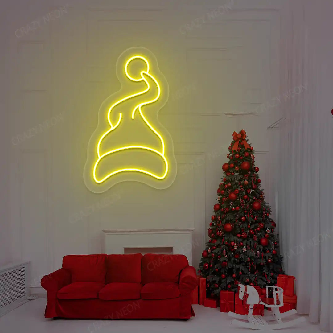 Santa Hat Neon Sign | Yellow