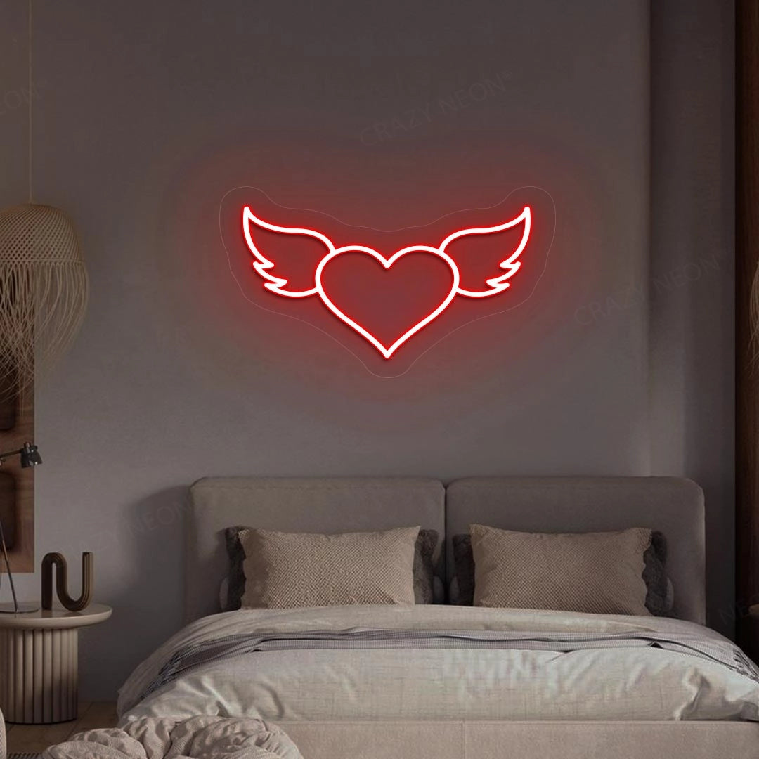 Angel Heart Wings Neon Sign