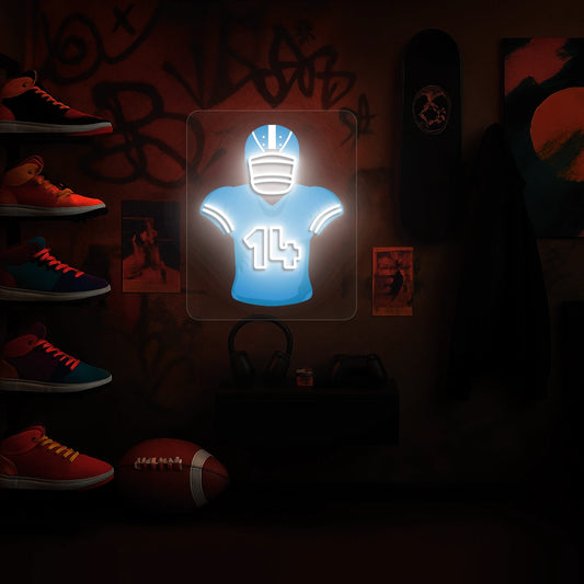 Detroit St Brown 14 Jersey Football Neon Artwork