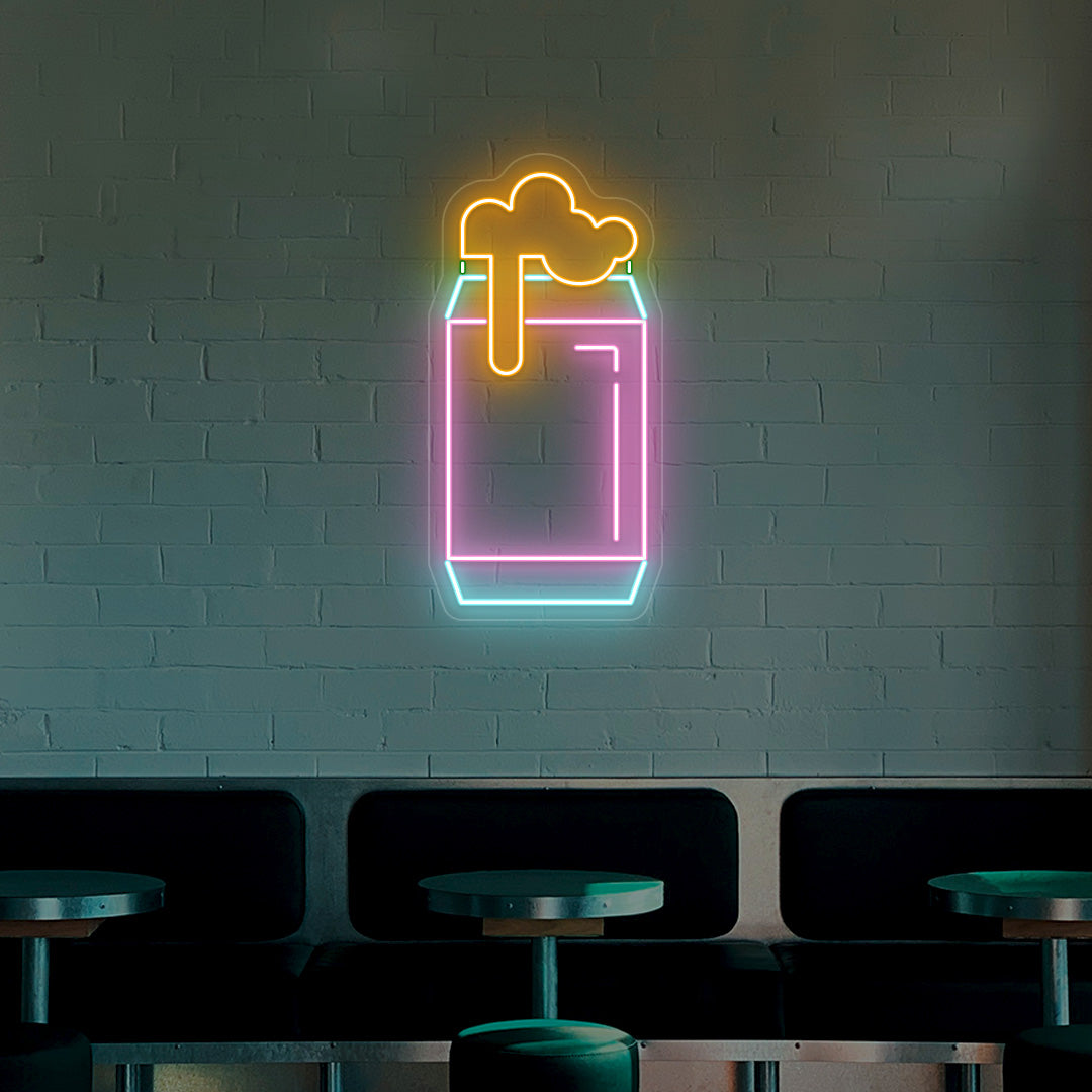 Beer Can Neon Sign - Multicolor