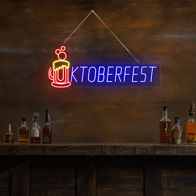 Beer Mug Oktoberfest LED Neon Sign | Blue
