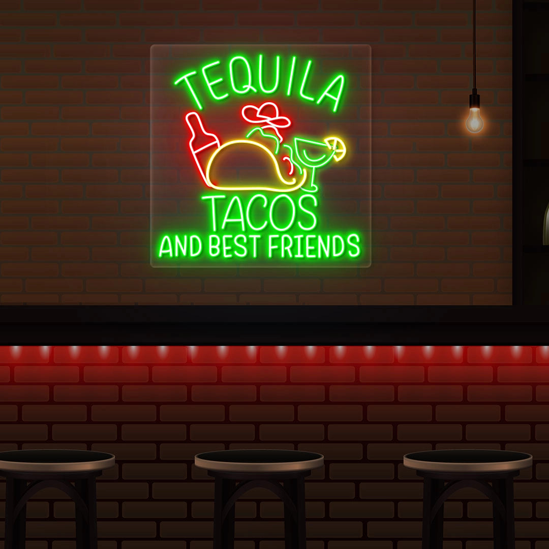 Tequila and Tacos Neon Artwork Neon Sign | Green 