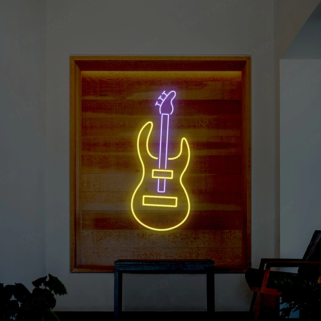 Guitar Neon Sign | Yellow