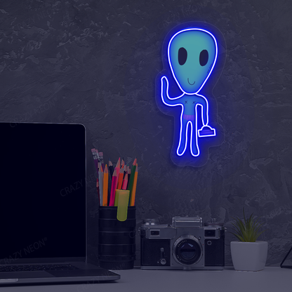 Alien Buddy Neon Artwork | Blue