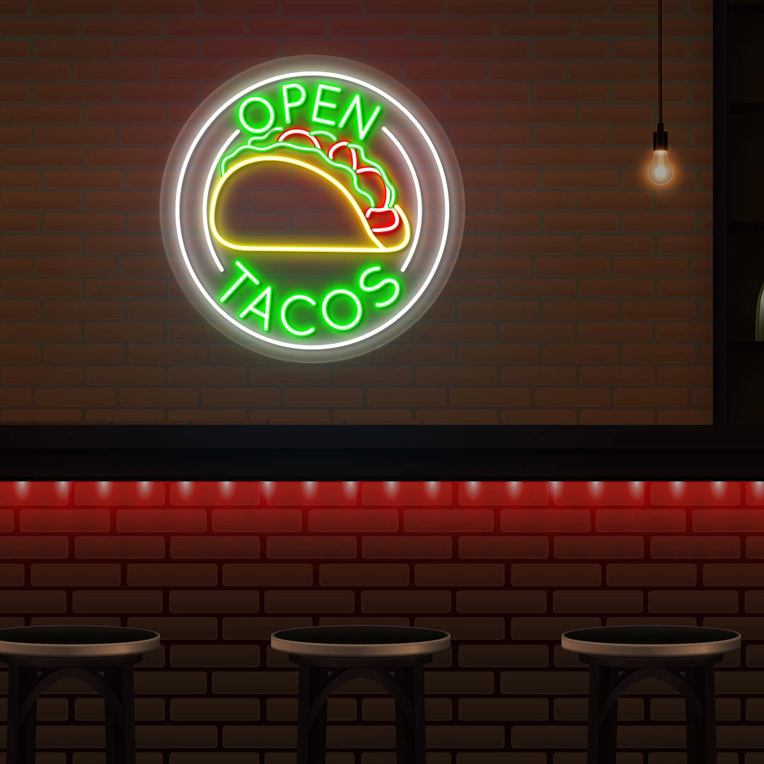 Open Tacos Neon Sign