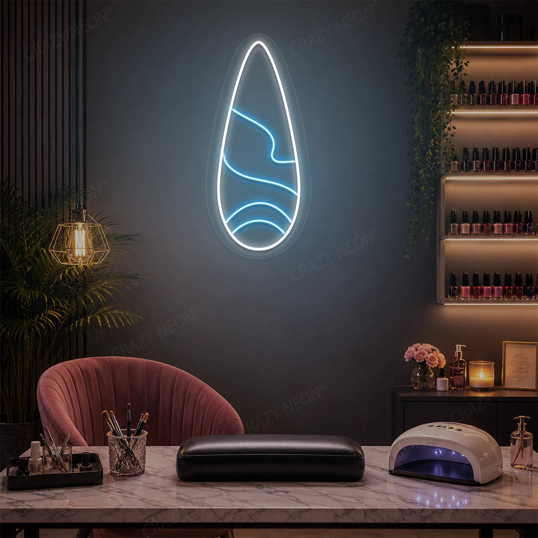 Aura Artifact Nail Neon Sign in Iceblue color