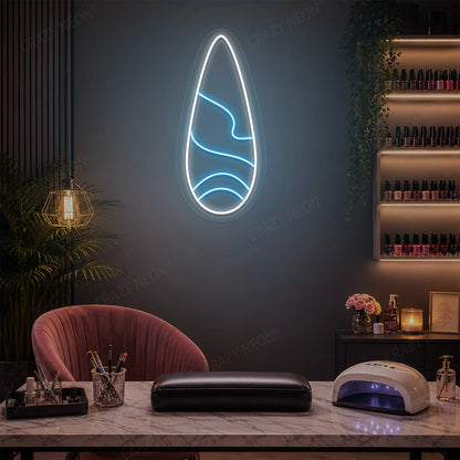 Aura Artifact Nail Neon Sign in Iceblue color
