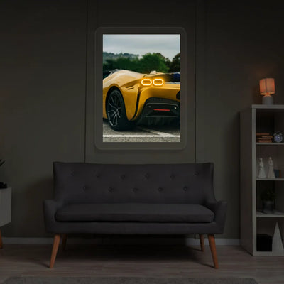 SF90 Spider Backlight Neon Artwork | Orange