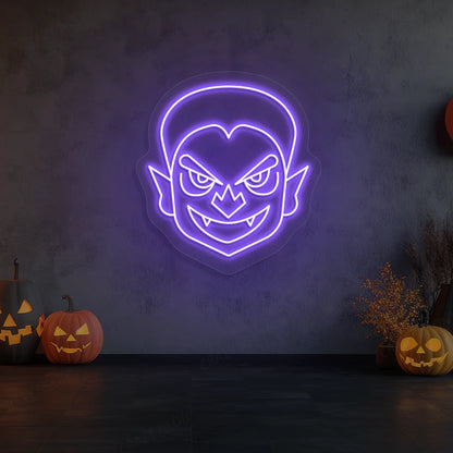 Haunted Vampire Neon Sign | Purple