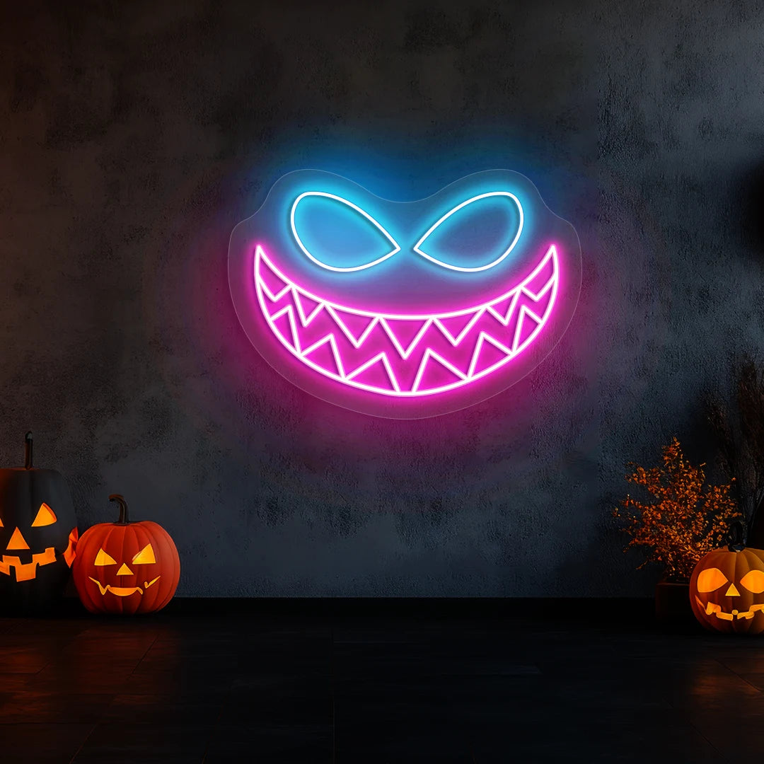 Sinister Grin Neon Sign | Pink