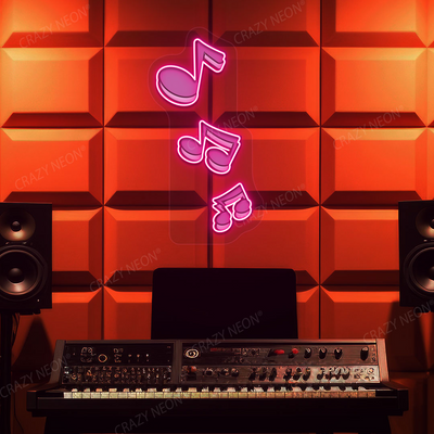 Musical Notes Neon Artwork | Pink