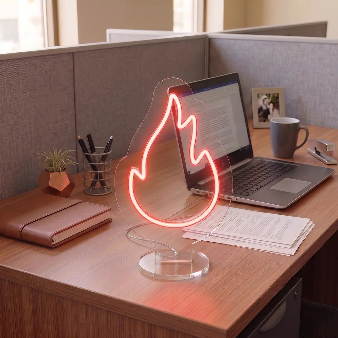 Soft Flame Mini Neon Sign in Red Color