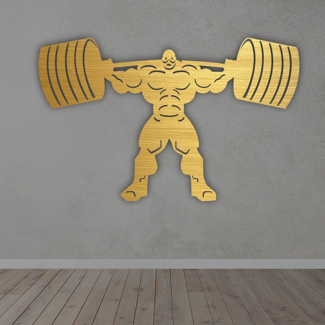 Body Builder Metal wall art in golden colour