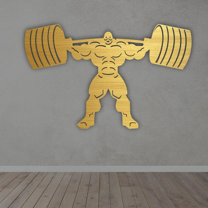 Body Builder Metal wall art in golden colour