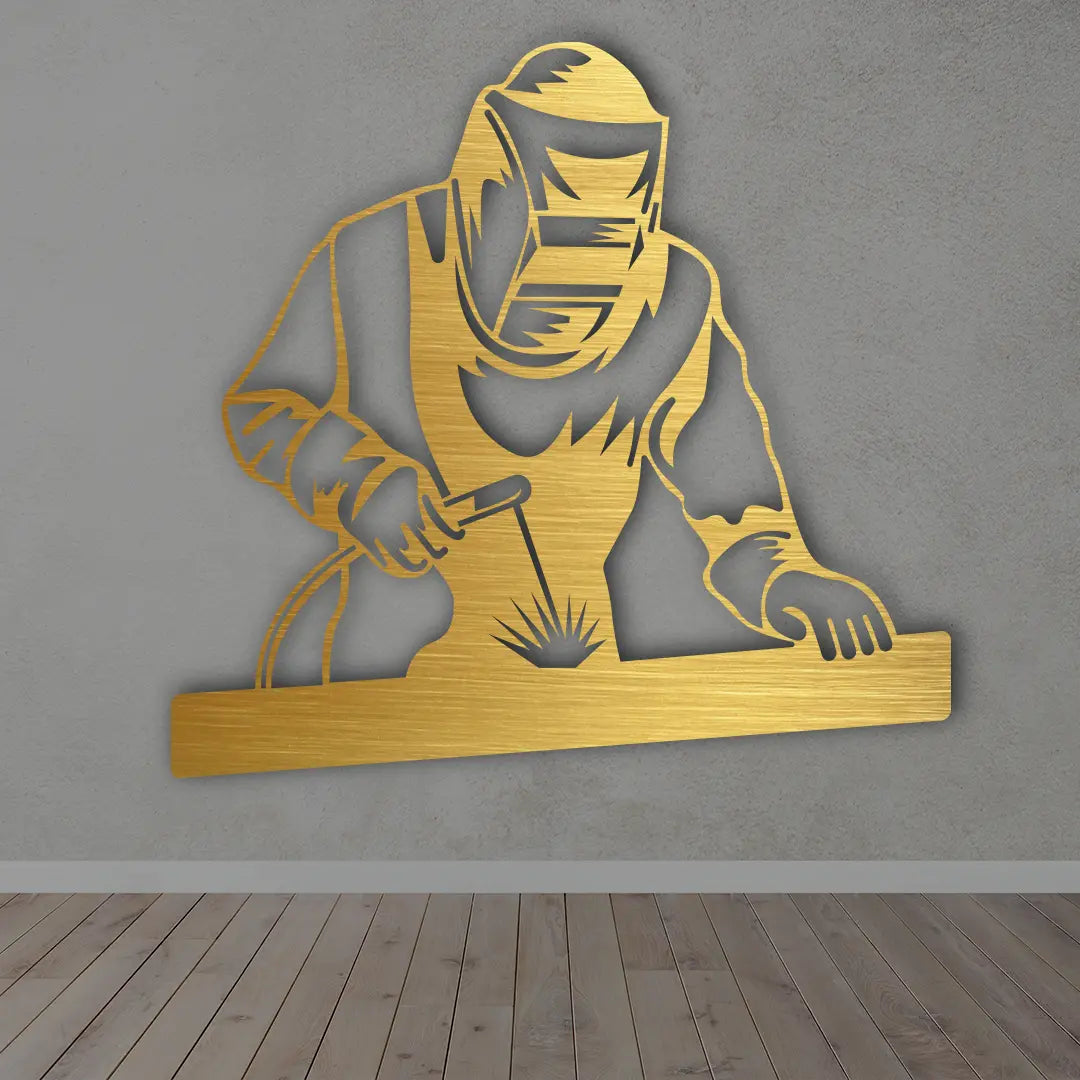 Garage Metal Wall Art in golden finish