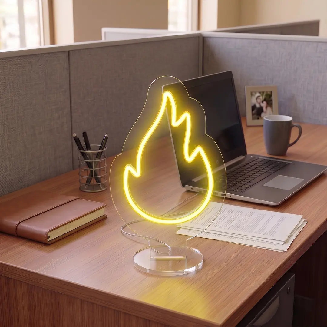Soft Flame Mini Neon Sign in yellow color