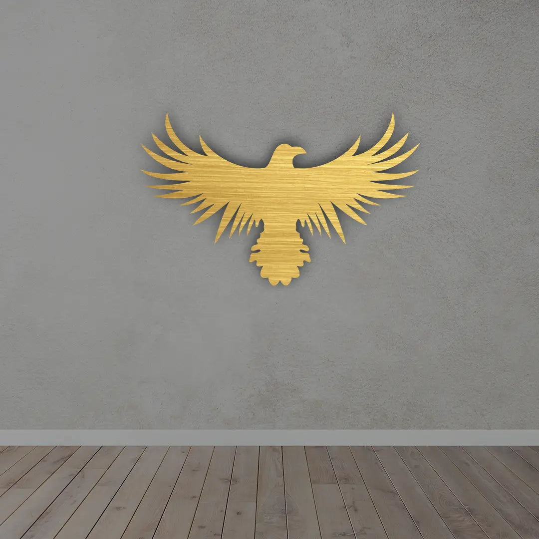 Metal Eagle Wall Art in golden finish