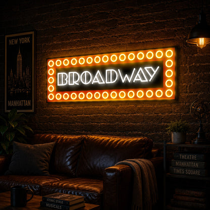 Broadway Marquee Vintage Neon Sign on wall