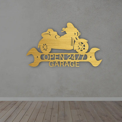 Open Garage Metal Wall Sign